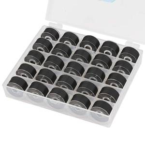 lot 415 image: Simthread 25pcs Size A SA156 60WT Prewound Bobbin Thread - Black - Retail $10