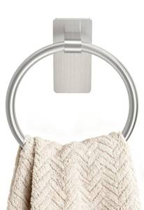 lot 420 image: STWWO Hand Towel Holder for Bathroom, Brushed Nickel Towel Ring Adhesive - Retail $18