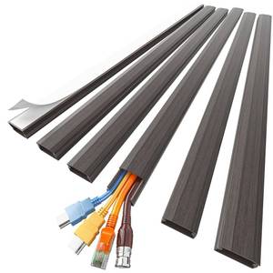 lot 433 image: Delamu Cord Hider, Large Cord Covers for 3-4 Wires on Wall, 85in Cable Hider, Easy Set up Wire Hiders Wire Covers for Cords on Wall, TV Cable Cover Raceway for Home & Office, W1.18 H0.67in, Darkwood - Retail $16