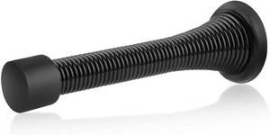 lot 442 image: HOMOTEK 1 Pack Black Spring Door Stops,3-18 Heavy Duty Door Stop - Flexible Spring Door Stopper with Low Mounted Black Rubber Bumper Tips - Retail $5