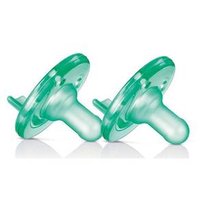lot 455 image: Philips Avent Soothie - 0-3m - Green - 2pk BPA-Free Silicone Infant Pacifiers for Calming Comfort - Retail $40