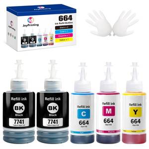 lot 471 image: 774 664 Ink Refill Bottles Compatible with ET-2650 ET-2550 ET-3600 - Retail $20