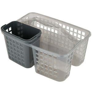lot 501 image: MISSING INSERT Bath BlissPlastic Portable Bath Tote Shower Caddy  Gray - Retail $22