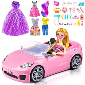 lot 502 image: TQRAZ Doll Car Playset Clothes and Accessories with 11.5 Inch Doll