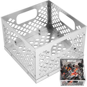 lot 506 image: Pasimy 12 Stainless Steel Charcoal Firebox Basket for Offset Smoker - Retail $30