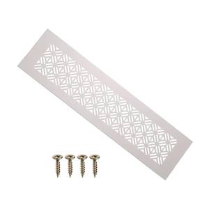 lot 511 image: PATIKIL 12 x 3 Inch Door Air Vent Cover, Heavy Duty Aluminum Grille Ventilation Cover Louvered with Mounting Screws for Cabinet Wardrobe Door, Cashmere Gray - Retail $13