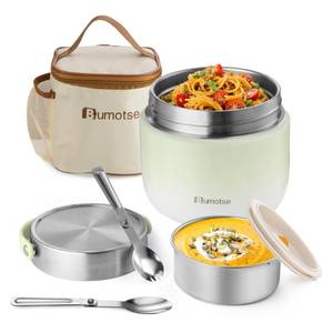 lot 512 image: Bumotse 40 oz Insulated Food Jar, Dual Compartments, 8-Hour Heat Retention - Retail $28