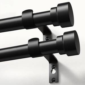 lot 535 image: Oneach 2-Pack Heavy Duty Curtain Rods for Windows 28 to 48 Inch, 1 Inch Pole Adjustable Black Curtain Rod with Easy Installation and Modern Design, Decorative Drapery Rods with Finials - Retail $36
