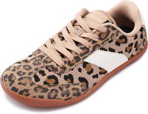 lot 536 image: WHITIN Womens Wide Toe Box Barefoot Shoes Retro Style, Leopard, 10.5 - Retail $357