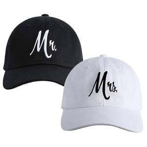 lot 564 image: Matching Mr. & Mrs. Baseball Caps, Bridal Gifts, Newlywed Honeymoon Wedding Gifts Black and White - Retail $19