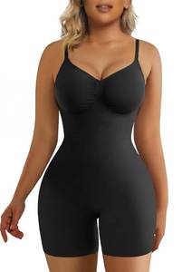 lot 584 image: SHAPERX Shapewear for Women Tummy Control Bodysuit Mid Thigh Body Shaper Shorts for a Lifted Look,SZ5218-2-Black-LXL - Retail $39