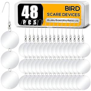 lot 609 image: XPCARE Bird Scare Discs Set, 42 Pcs Reflective Double-Sided Bird Reflectors - Retail $13