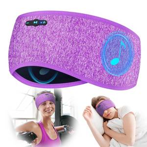 lot 635 image: Sleep Headphones Bluetooth 6.0 Headband, 20Hr Headband Headphones with HD Stereo Speakers, Sports Wireless Earphones for Side Sleepers Workout Yoga Travel Meditation, Gifts for Women Men,Purple - Retail $17