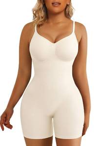 lot 636 image: SHAPERX Shapewear for Women Tummy Control Bodysuit Mid Thigh Body Shaper Shorts for a Lifted Look,SZ5218-White-LXL - Retail $39