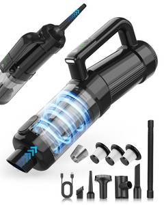 lot 638 image: Leucher Handheld Vacuum Cordless, 18000PA Strong Suction Car Vacuum Cleaner Portable with Brushless Motor & LED Light, Hand Vacuum with Multi-Nozzles & Washable Filter for Home Office, Car, Pets - Retail $20