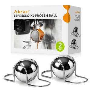 lot 639 image: AIEVE XL Espresso Cooling Ball, 2 Pack Upgraded Large Coffee Chiller - Retail $18