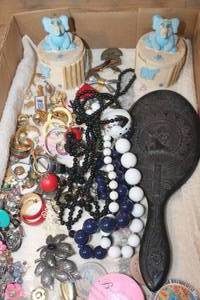 lot 4042 image: Misc. Jewelry, Dresser Mirror and More