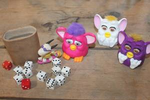 lot 4050 image: Vintage Furby Toys, Dice & More