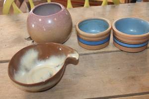 lot 4098 image: Frankoma Bowl, Signed Pottery and More