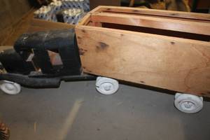 lot 4144 image: Primitve Wood Toy Semi Truck 30 long