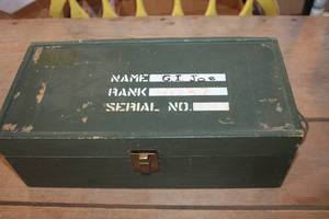 lot 4155 image: Vtg. Wood G.I. Joe Storage Box