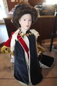 lot 4161 image: Queen Elizabeth Franklin Heirloom Doll 21 tall