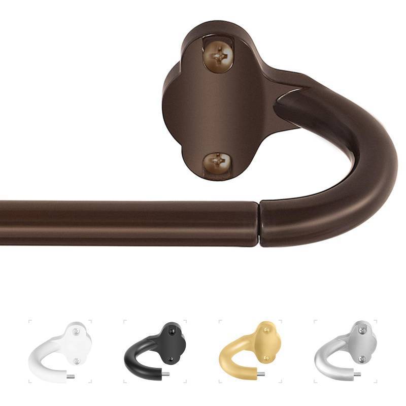 lot 29063 image: Bronze Wrap Around Curtain Rods58 Inch Blackout Adjustable Window Curtain Rod for Bedroom Kitchen Apartment Renter Friendly, Room Darkening Curved Drapery Rods Easy Install, Antique Brown 36-72 - Retail $19