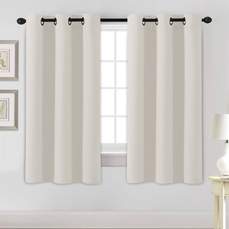 lot 29096 image: Room Darkening Curtains for Living Room Light Reducing Thermal Insulated Window Treatment PanelsDrapes Grommet Top 2 Panels (Ivory - 42 x 63 Inches) - Retail $26