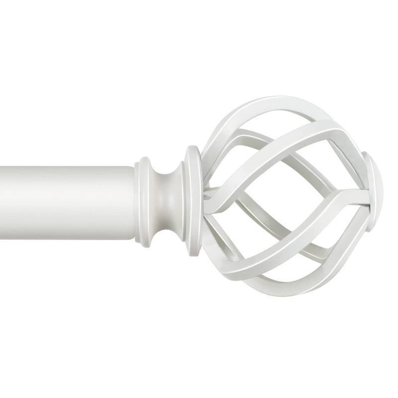 lot 29030 image: White Curtain Rod 32 to 58 Inch, Decorative Adjustable Drapery Rod - Retail $21