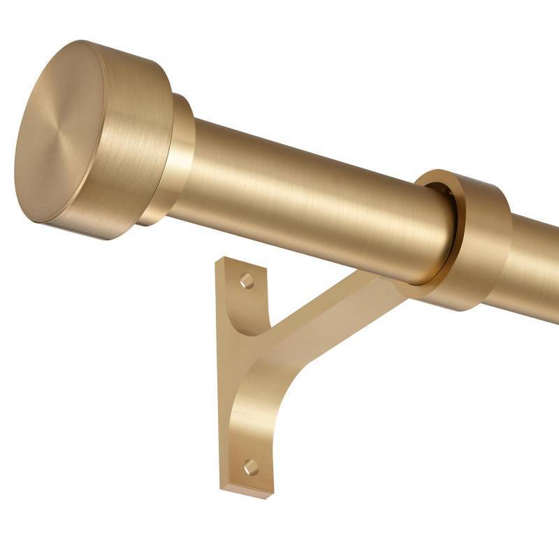 lot 29032 image: 16-56 Inch Curtain rods, 1 Inch Diameter Splicing and Telescoping Structure Window Treatment Rods Set Adjustable Drapery Rods Heavy Duty Pole, Warm Gold - Retail $28