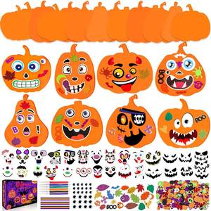 lot 64342 image: 430Pcs Halloween Crafts for Kids, Fall Foam Pumpkin Decorating Kit - Retail $23