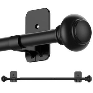 lot 64362 image: No Drilling Black Curtain Rod for Windows 30 to 45 Inches - Retail $7
