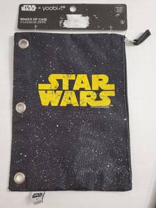 lot 64381 image: Star Wars x Yoobi Binder Zip Pencil Pen School Supplies Case - Retail $9