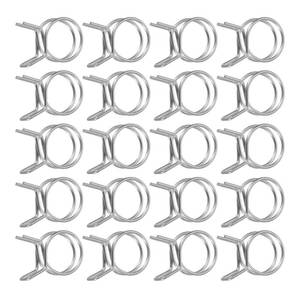 lot 64383 image: 20Pcs 19mm0.75inch Inner Dia Double Wire Spring Hose Clamp, Stainless Steel Adjustable Spring Clips for Hose Fuel Line Silicone Tube Water Pipe Air Pipe - Retail $8