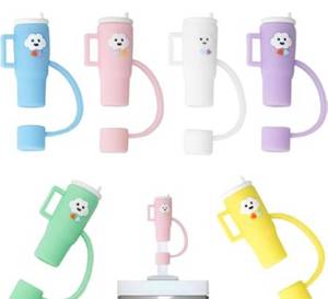 lot 64384 image: Stanley Cup Silicone Straw Topper - Compatible with 30 & 40 Oz Tumbler, Straw Tip Covers - Retail $7