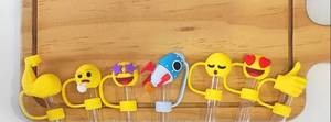 lot 64385 image: Silicone Straw Topper Tumbler, Straw Tip Covers - Retail $6