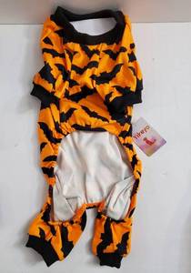 lot 64388 image: Halloween Pajamas for Small Dogs, Velvet Chihuahua Yorkie Dog Outfits Sweater Skeleton Dog Pjs Pet Puppy Doggy Outfits Jumpsuits, Ghost Spider Web Pumpkin Apparel Bat - Medium - Retail $10