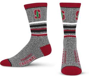 lot 64391 image: Mens College 5 Star Marbled Crew Sock, Stanford Cardinals, 1 Pair, Large - Retail $14
