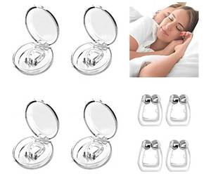 lot 64399 image: Anti Snoring Devices, Snore Stopper with Adjustable Magnet, Silicone Nose Clip Stop Snoring, Effective to Relieve Snoring, Snoring Solution for Comfortable and Quieter Sleep, Clear - Retail $8