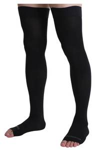 lot 64404 image: Doc Miller Thigh High Open Toe Compression Hose 30-40 mmHg Opaque Stockings - Medium  - Retail $31