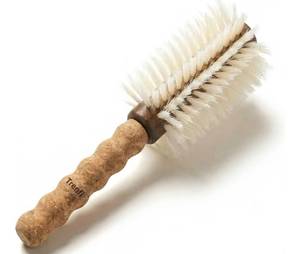 lot 64407 image: Boar Bristle Round Brush 2.75 InchCork Handle, Nylon Pins, Fine Hair, Root Lift, Loose Waves, Shoulder Length Layers, Daily Blowout Styling, Visible Use. - Retail $40