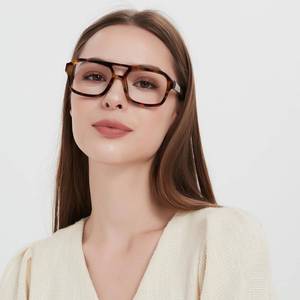 lot 64408 image: Aviator Reading Glasses for Women Men, 2 Pack Blue Light Blocking PC Recycled Material Retro Computer Readers LHJ209-2.75 - Retail $15