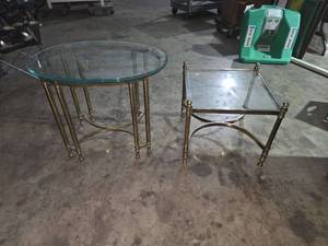 lot 35 image: Nice decorative glass top tables