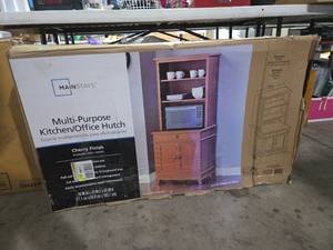 lot 238 image: Mainstays Multi-Purpose KitchenOffice Hutch Cherry Finish 28W x 20D x 65H