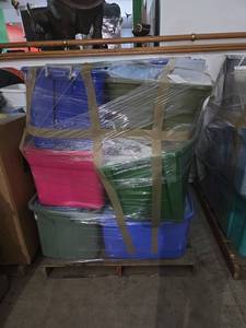 lot 271 image: Pallet of Totes with Founder Sport Health Non-Surgical Gown Lot Multiple Units