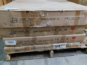 lot 93 image: Lot of new shower doors, still in original box
