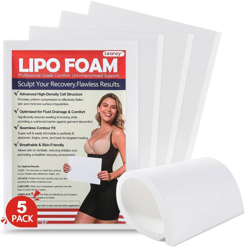 lot 38797 image: 5 Pack Latex-Free Lipo Foam Pads for Post Surgery, Lipo Foams Sheets 8x11 - Retail $22