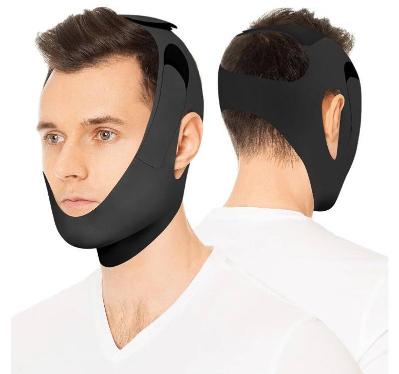 lot 38943 image: Anti Snore Chin Strap for CPAP Users, Snore Stopper with Adjustable Velcro, Chin Strap for Sleeping Comfortable Stop Snoring Solution, Anti Snoring Devices Breathable and Reusable - Retail $17