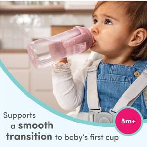 lot 73727 image: NUK First Choice Large Learner Cup 2.0, 10 oz. Sippy Cup with Handles, Spill Proof, Leak Proof Soft Straw Cup, 2-Pack - Retail $14