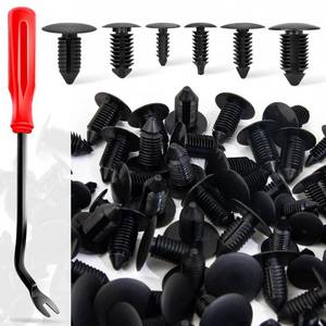 lot 73736 image: 160 Pcs Christmas Tree Style Fender Retainer Clips 6mm7mm8mm9mm10mm11mm Nylon Universal Auto Body Fastener Clip Assortment, Fender Bumper Shield Door Panel Push Pins Rivets for Car Truck Vehicle - Retail $12